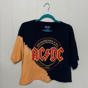 AC⚡️DC Cropped tie dye t-shirt